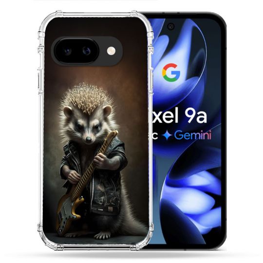 Coque Renforcée Pour Google Pixel 9A Musique Rock Herisson