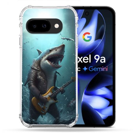 Coque Renforcée Pour Google Pixel 9A Musique Rock Requin