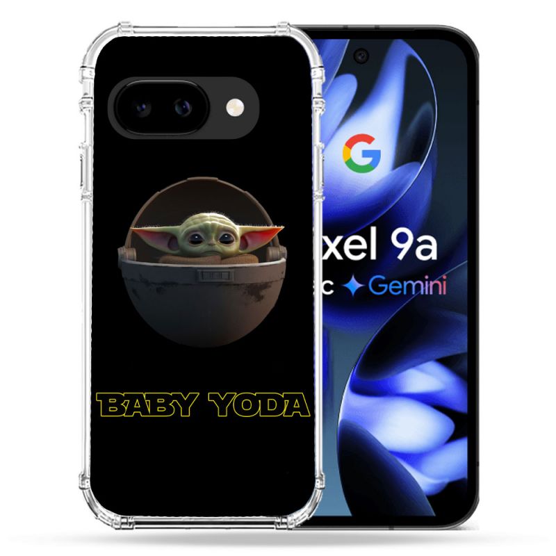 Coque Renforcée Pour Google Pixel 9A Star Wars - Yoda bebe noir