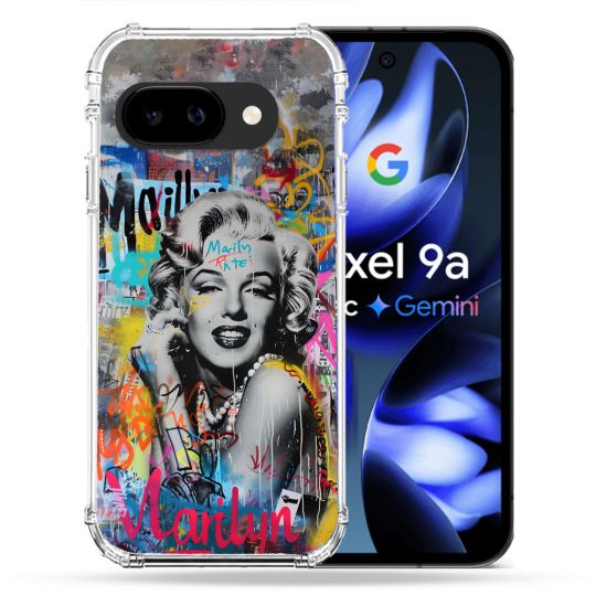 Coque Renforcée Pour Google Pixel 9A Street Art Maryline Monroe