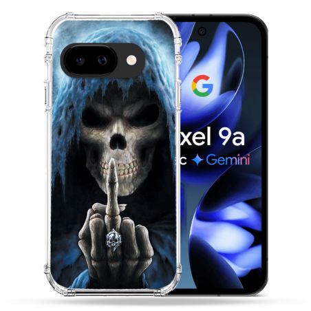 Coque Renforcée Pour Google Pixel 9A Tete de Mort Doigt