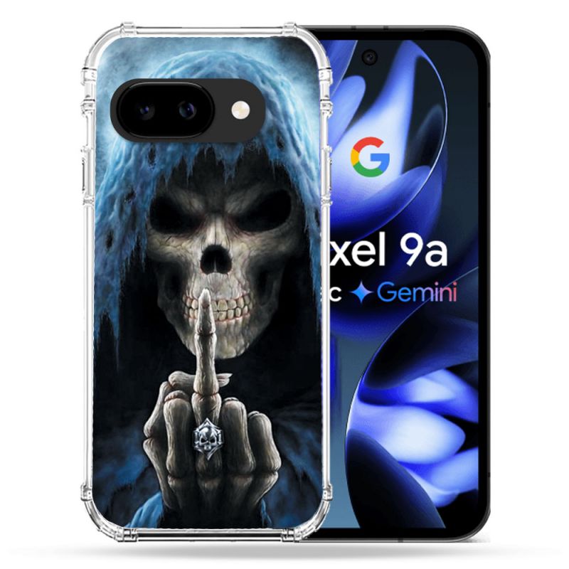 Coque Renforcée Pour Google Pixel 9A Tete de Mort Doigt