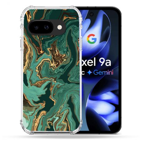 Coque Renforcée Pour Google Pixel 9A Texture Marbre Vert