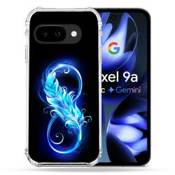 Coque Renforcée Pour Google Pixel 9A Texture Plume Infini Bleu