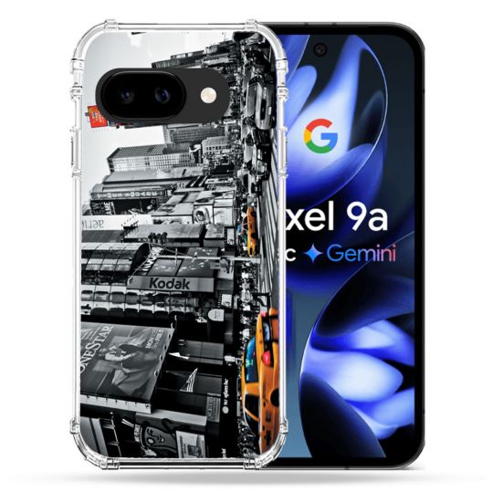 Coque Renforcée Pour Google Pixel 9A Voyage Amerique USA New York Taxi