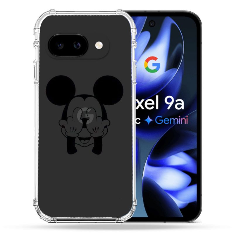 Coque Renforcée Transparente Pour Google Pixel 9A Mickey doigt