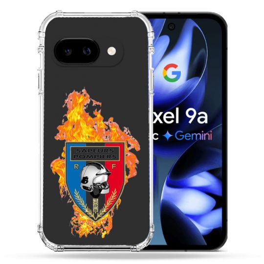 Coque Renforcée Transparente Pour Google Pixel 9A Pompier Feu
