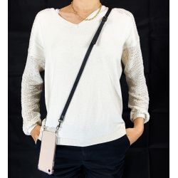 Coque Renforcée Transparente Pour Google Pixel 9A Lanière / Cordon Cuir 2 Noir