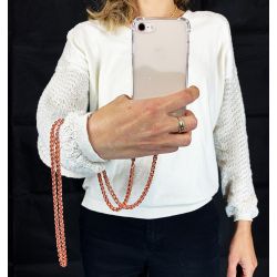 Coque Renforcée Transparente Pour Google Pixel 9A Lanière / Cordon Metal Serpent Or Rose