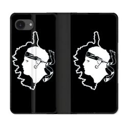 Housse Cuir Portefeuille Pour Iphone 16e Voyage Corse Noir