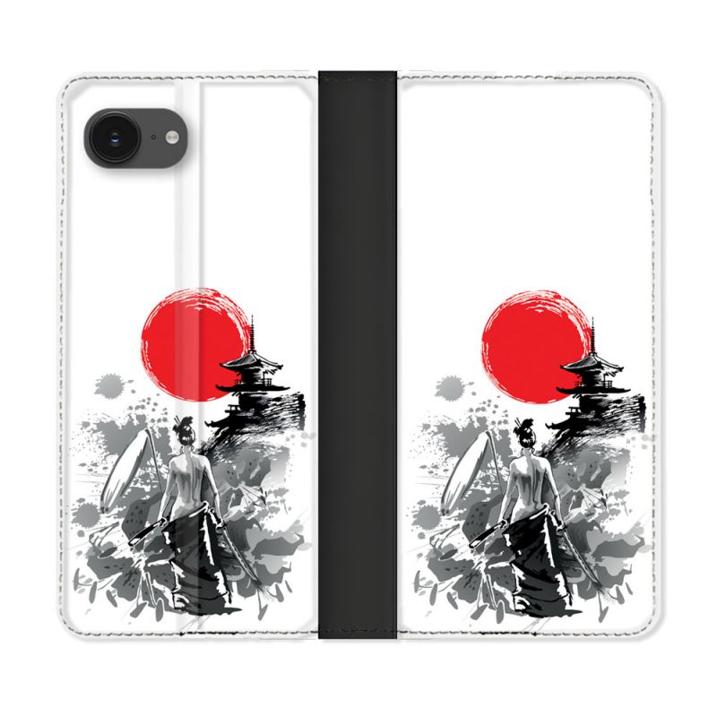 Housse Cuir Portefeuille Pour Iphone 16e Voyage Japon Femme