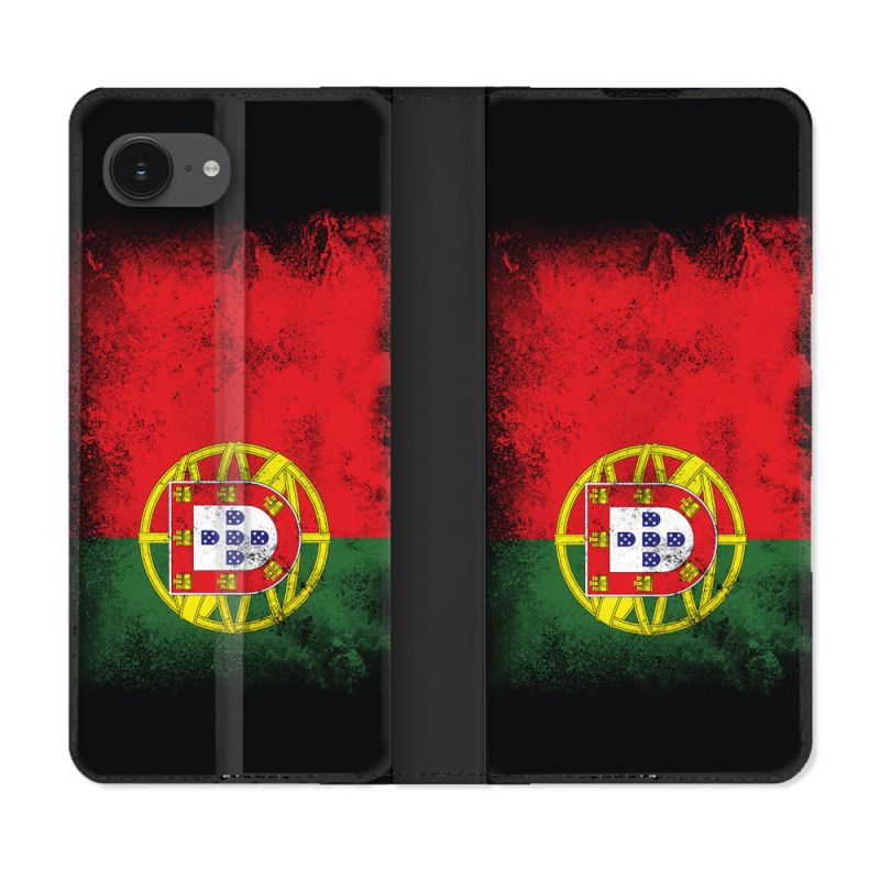 Housse Cuir Portefeuille Pour Iphone 16e Voyage Portugal Drapeau