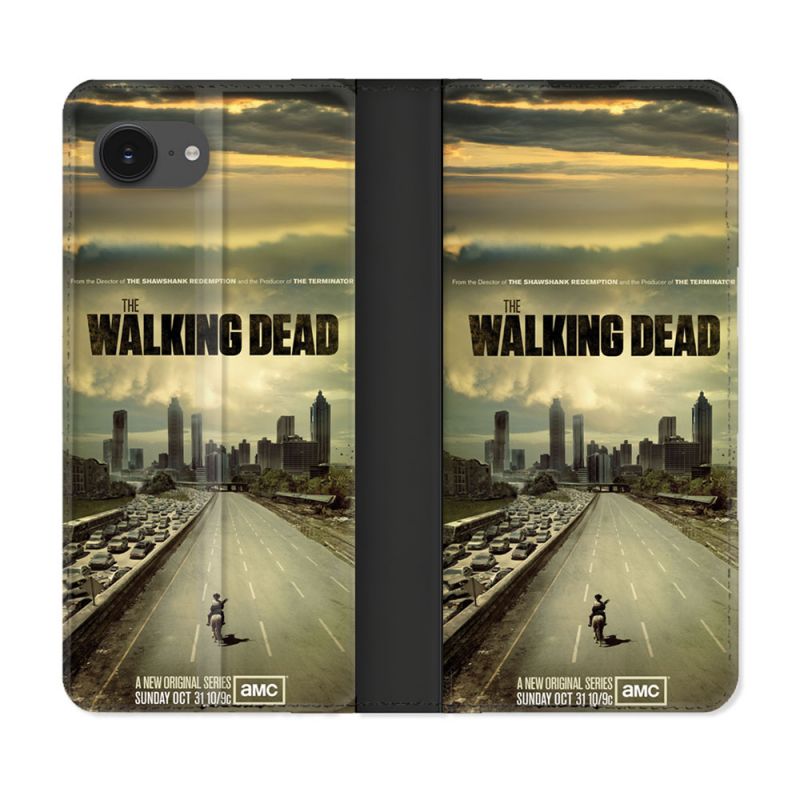 Housse Cuir Portefeuille Pour Iphone 16e Walking Dead