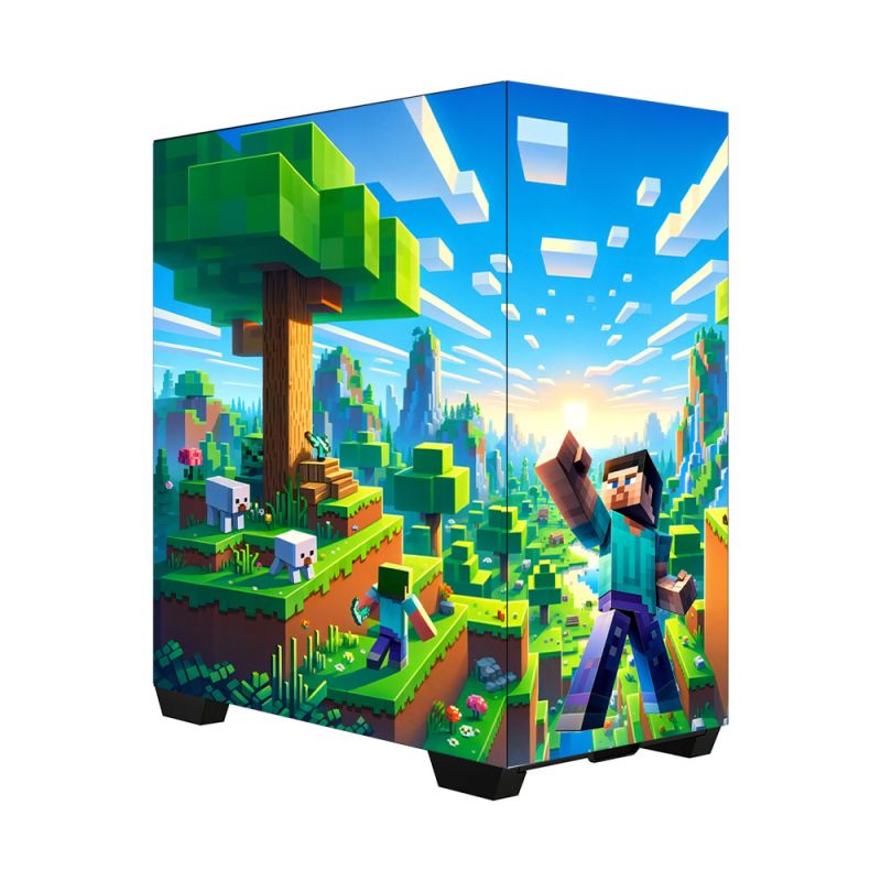 Kit Décoration Electrostatique Boitier PC Corsair 3500X Inspiration Minecraft