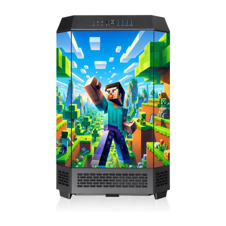 Kit Décoration Electrostatique Boitier PC Thermaltake The Tower 300 Inspiration Minecraft