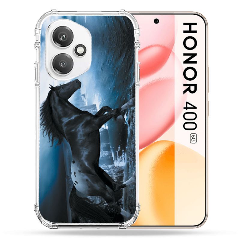 Coque Renforcée Pour Honor 400 5G Animal Cheval Noir