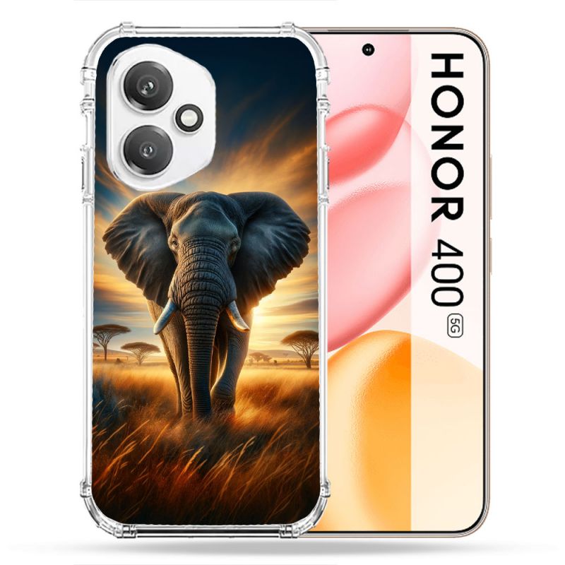 Coque Renforcée Pour Honor 400 5G Animal Elephant Savane