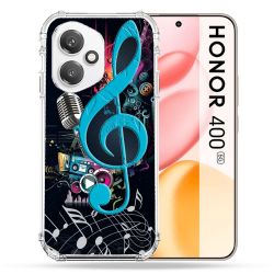 Coque Renforcée Pour Honor 400 5G Musique Cle Sol Bleu