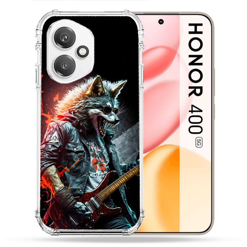 Coque Renforcée Pour Honor 400 5G Musique Rock Loup