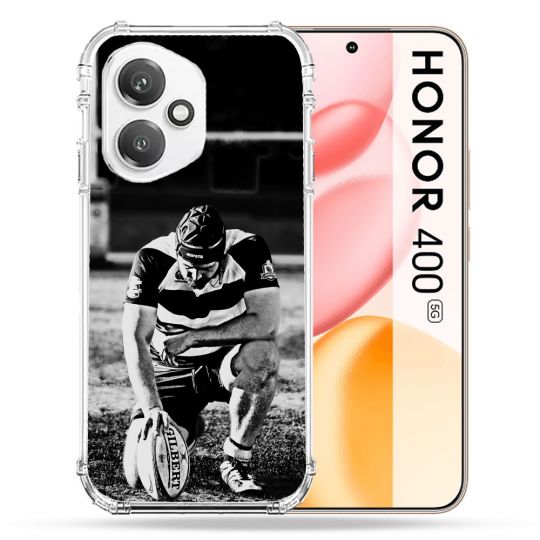 Coque Renforcée Pour Honor 400 5G Sport Rugby Noir Blanc