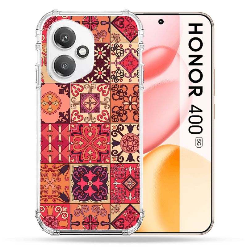 Coque Renforcée Pour Honor 400 5G Texture Carreau Ciment Rouge