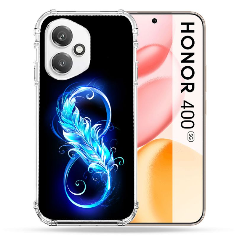Coque Renforcée Pour Honor 400 5G Texture Plume Infini Bleu