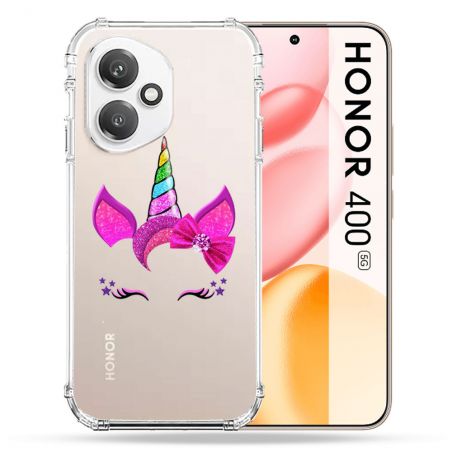 Coque Renforcée Transparente Pour Honor 400 5G Licorne Paillette