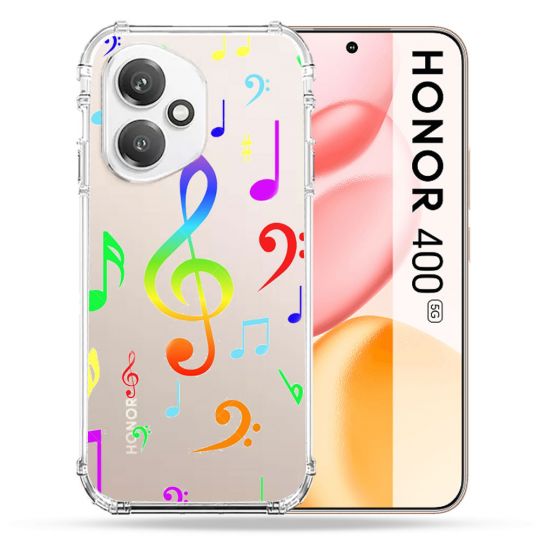 Coque Renforcée Transparente Pour Honor 400 5G Note Musique Colore