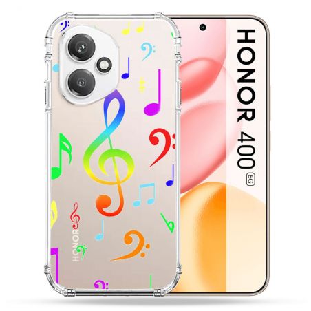 Coque Renforcée Transparente Pour Honor 400 5G Note Musique Colore