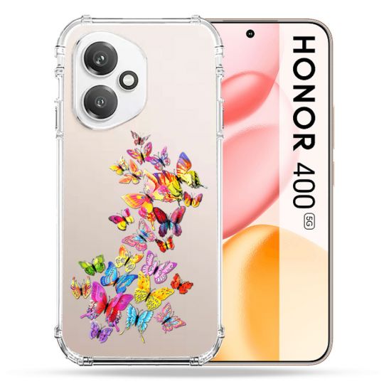 Coque Renforcée Transparente Pour Honor 400 5G Papillon Multicolore