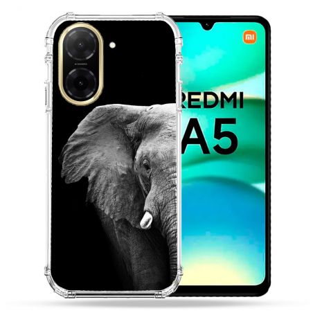 Coque Renforcée Pour Xiaomi Redmi A5 Animal Elephant Noir