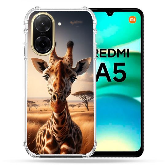 Coque Renforcée Pour Xiaomi Redmi A5 Animal Girafe Savane