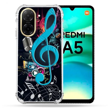 Coque Renforcée Pour Xiaomi Redmi A5 Musique Cle Sol Bleu