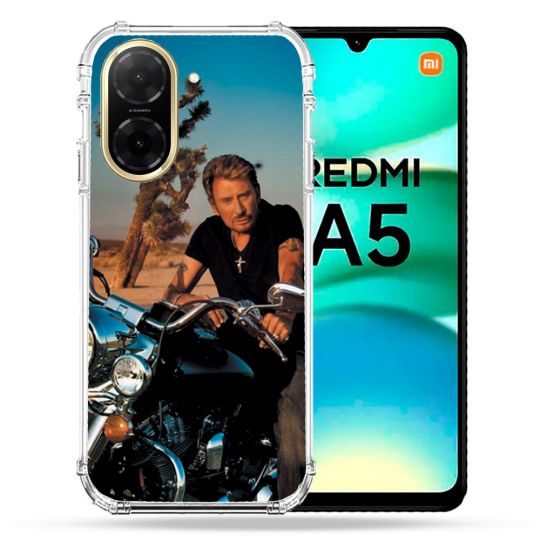 Coque Renforcée Pour Xiaomi Redmi A5 Musique Johnny Hallyday Moto