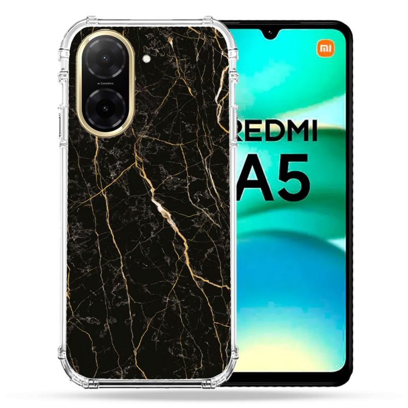 Coque Renforcée Pour Xiaomi Redmi A5 Texture Marbre Noir