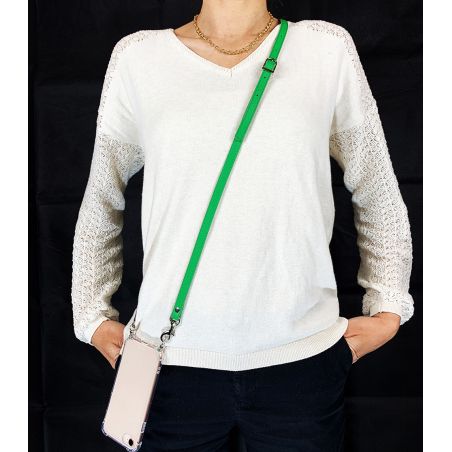 Coque Renforcée Transparente Pour Xiaomi Redmi A5 Lanière / Cordon Cuir 2 Vert