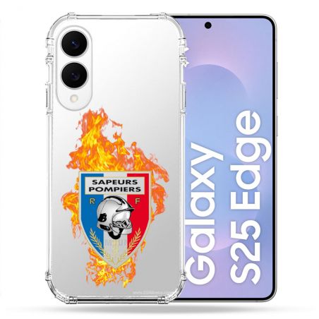 Coque Renforcée Transparente Pour Samsung Galaxy S25 EDGE Pompier Feu