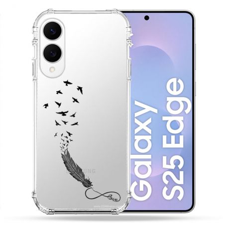 Coque Renforcée Transparente Pour Samsung Galaxy S25 EDGE Plume Infini