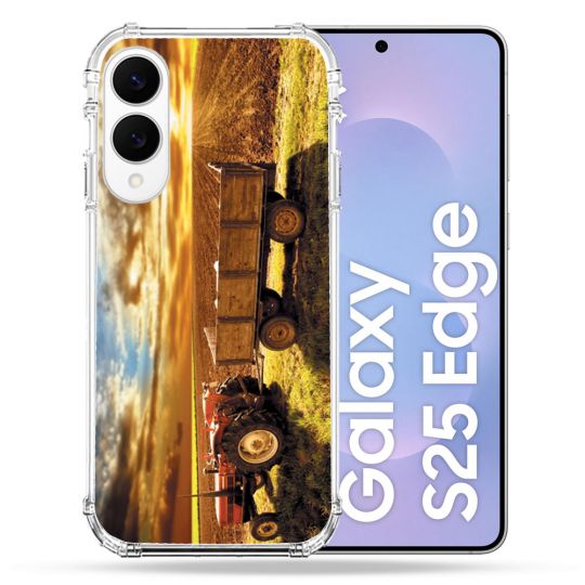 Coque Renforcée Pour Samsung Galaxy S25 EDGE Agriculture Tracteur Color