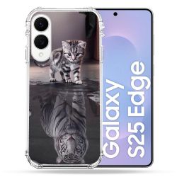 Coque Renforcée Pour Samsung Galaxy S25 EDGE Animal Chat Reflet