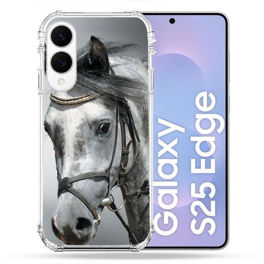 Coque Renforcée Pour Samsung Galaxy S25 EDGE Animal Cheval Blanc