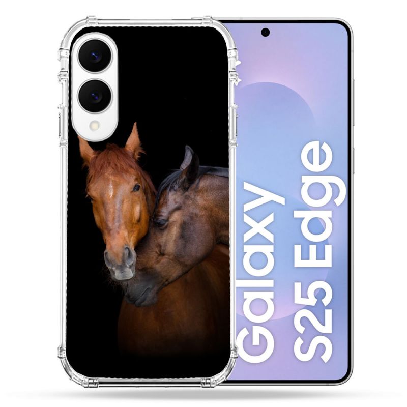 Coque Renforcée Pour Samsung Galaxy S25 EDGE Animal Cheval Marron