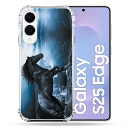 Coque Renforcée Pour Samsung Galaxy S25 EDGE Animal Cheval Noir