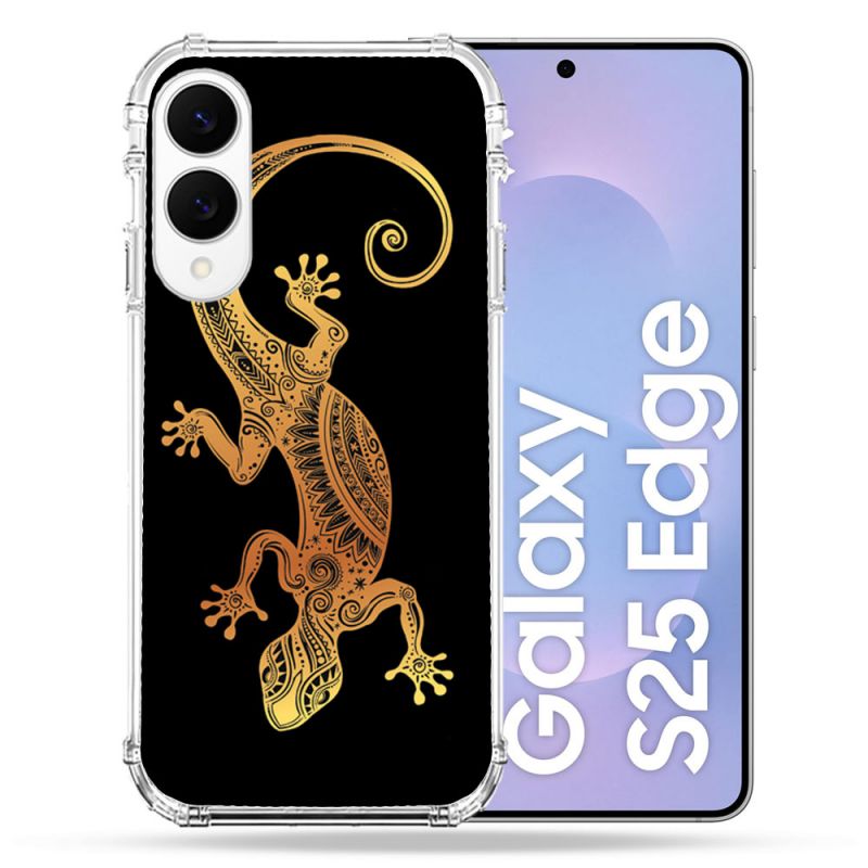 Coque Renforcée Pour Samsung Galaxy S25 EDGE Animal Lezard Noir