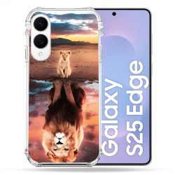 Coque Renforcée Pour Samsung Galaxy S25 EDGE Animal Lion Reflet