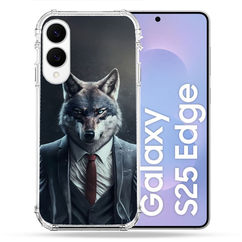 Coque Renforcée Pour Samsung Galaxy S25 EDGE Animal Loup Business