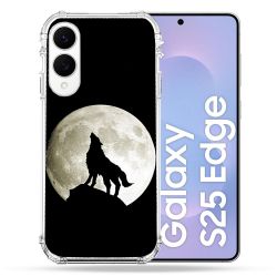 Coque Renforcée Pour Samsung Galaxy S25 EDGE Animal Loup Noir