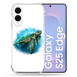 Coque Renforcée Pour Samsung Galaxy S25 EDGE Animal Tortue Blanche multicolore