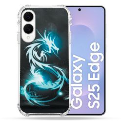 Coque Renforcée Pour Samsung Galaxy S25 EDGE Fantastique Dragon Bleu