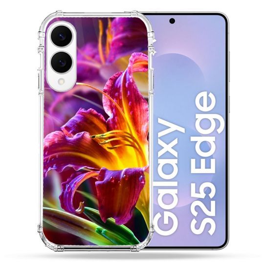 Coque Renforcée Pour Samsung Galaxy S25 EDGE Fleur Lys Color